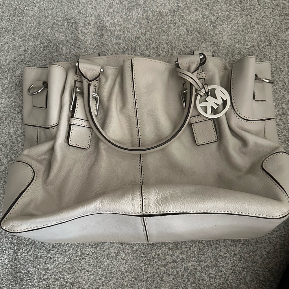 Michael Kors Cream Leather Satchel Bag